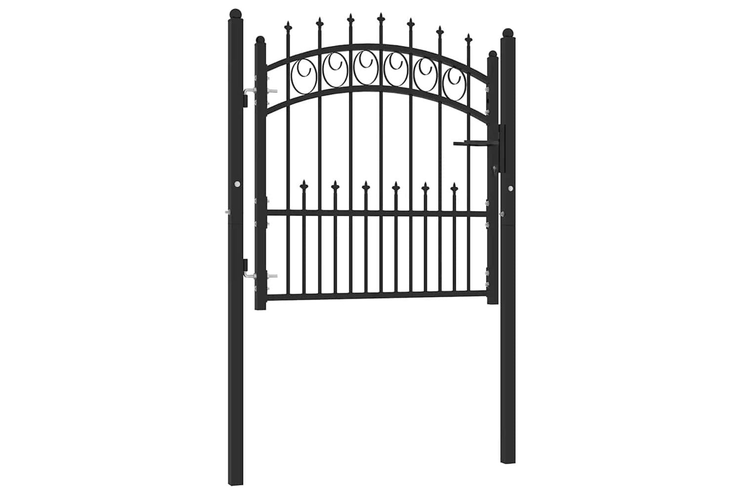 vidaXL 146388 Fence Gate With Spikes Steel 100x100cm Black