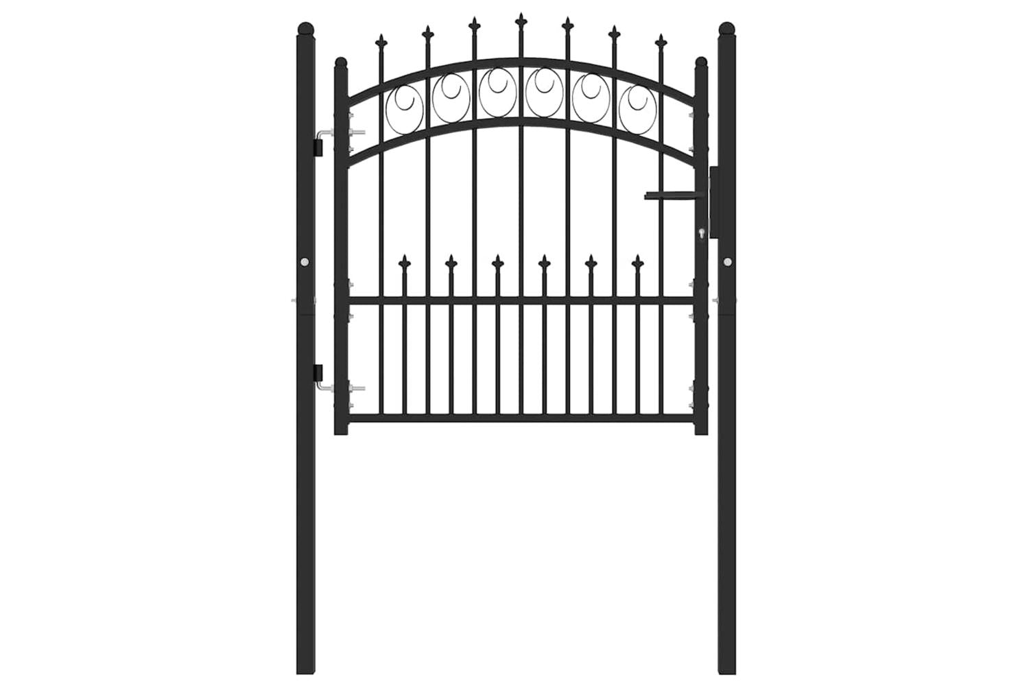 vidaXL 146388 Fence Gate With Spikes Steel 100x100cm Black-2