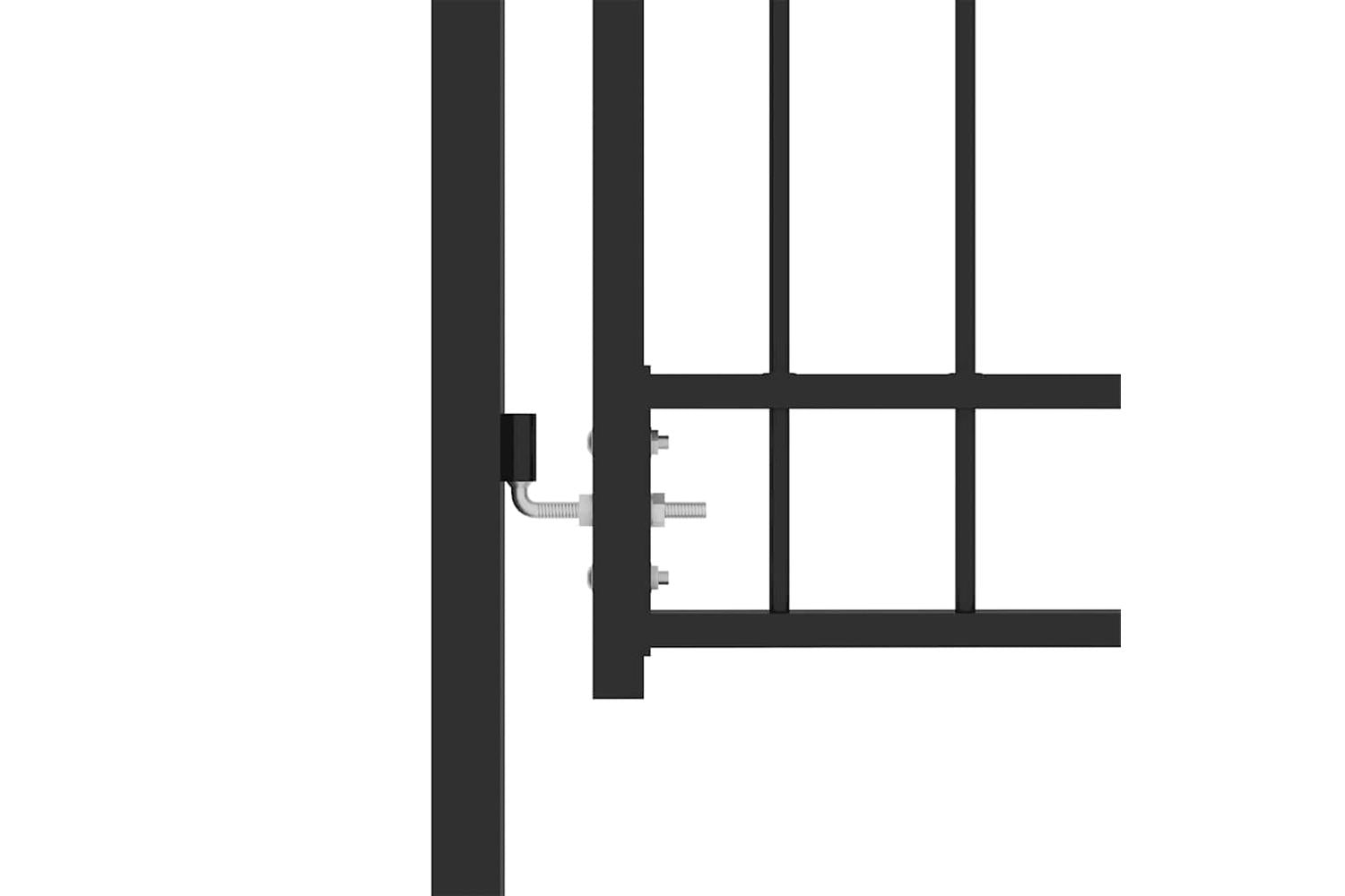 vidaXL 146388 Fence Gate With Spikes Steel 100x100cm Black-3