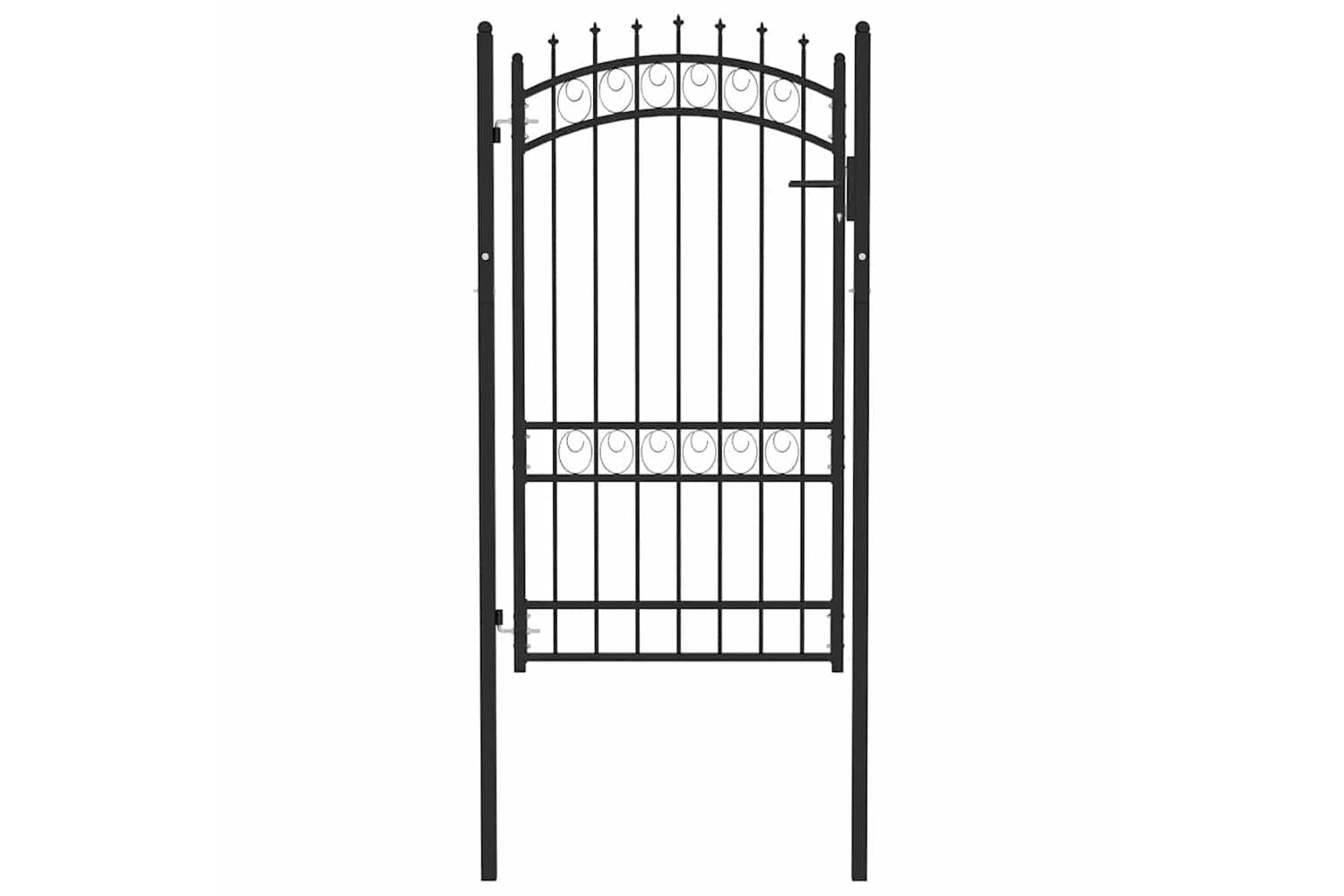 vidaXL 146381 Fence Gate With Spikes Steel 100x175cm Black-2