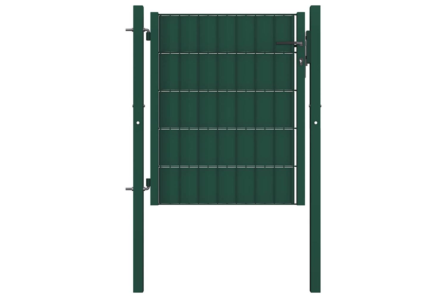 vidaXL 145227 Fence Gate Pvc And Steel 100x81cm Green
