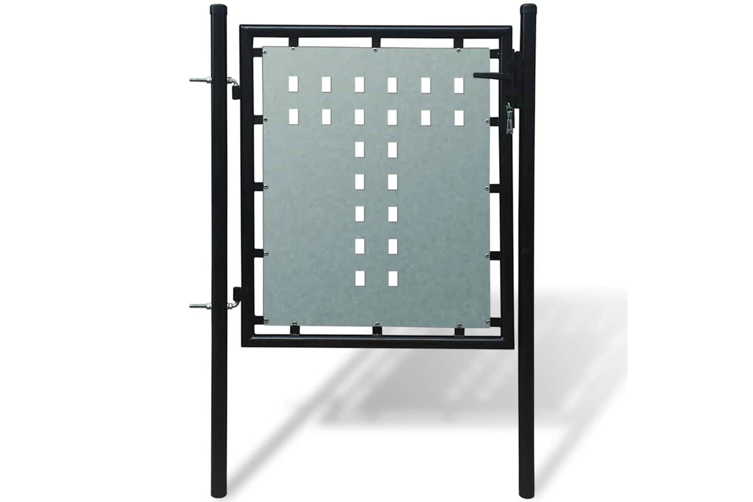 vidaXL 141685 Black Single Door Fence Gate 100 X 150cm