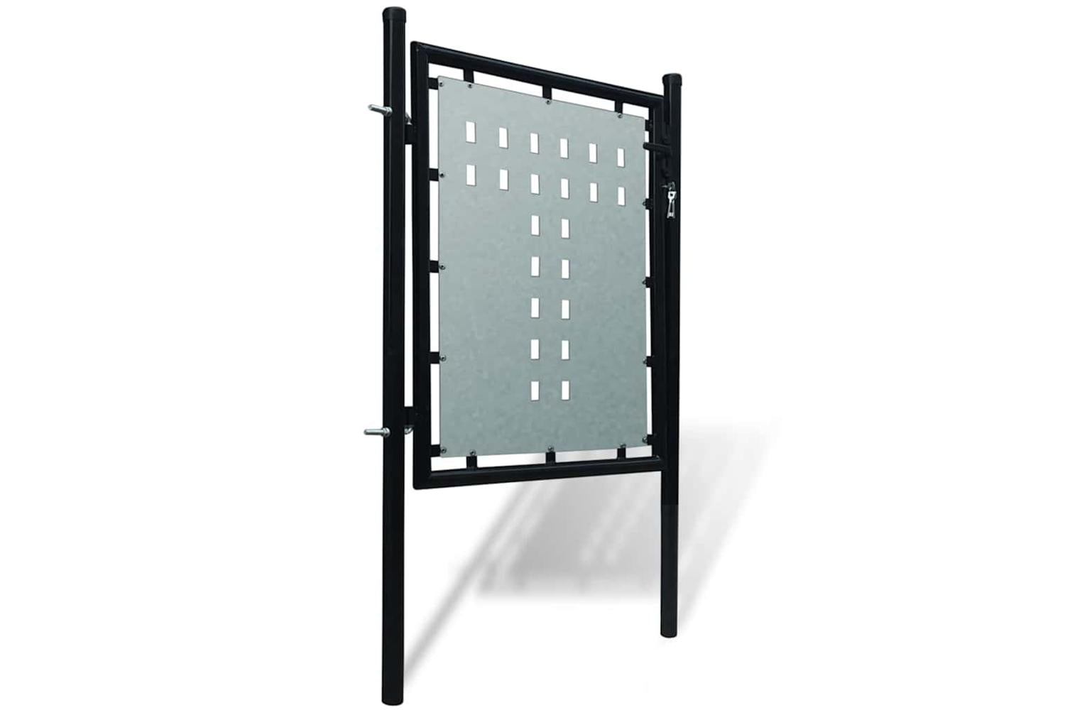 vidaXL 141685 Black Single Door Fence Gate 100 X 150cm-2
