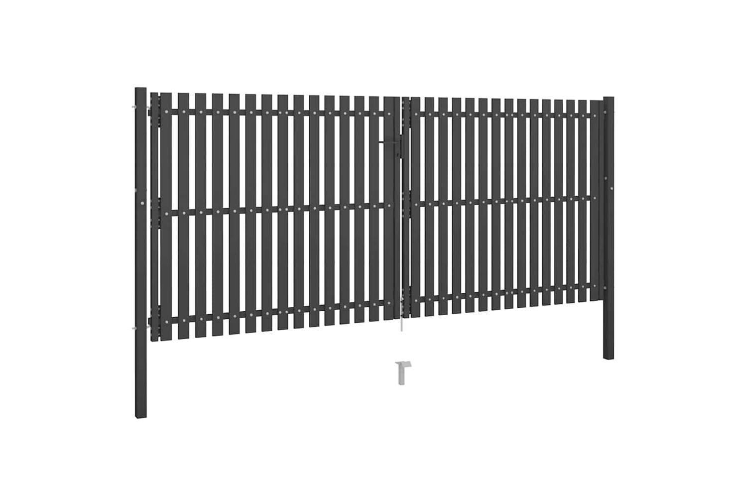 Vidaxl 146336 Garden Fence Gate Steel 4x2 M Anthracite-2