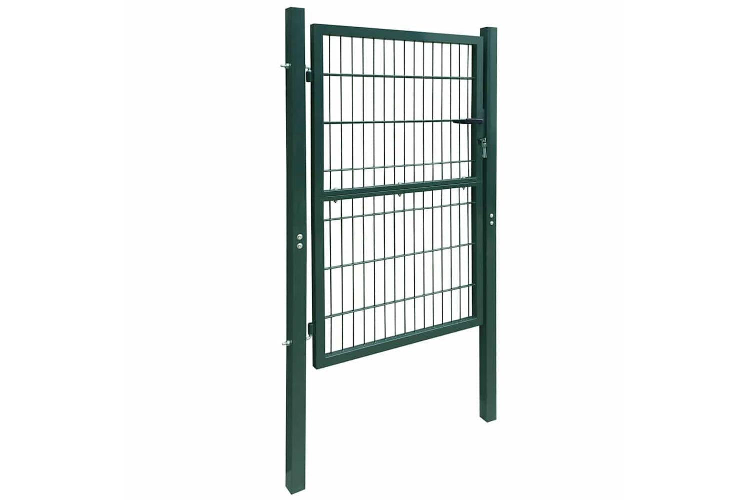 vidaXL 142029 Fence Gate Steel 106x248cm Green-2