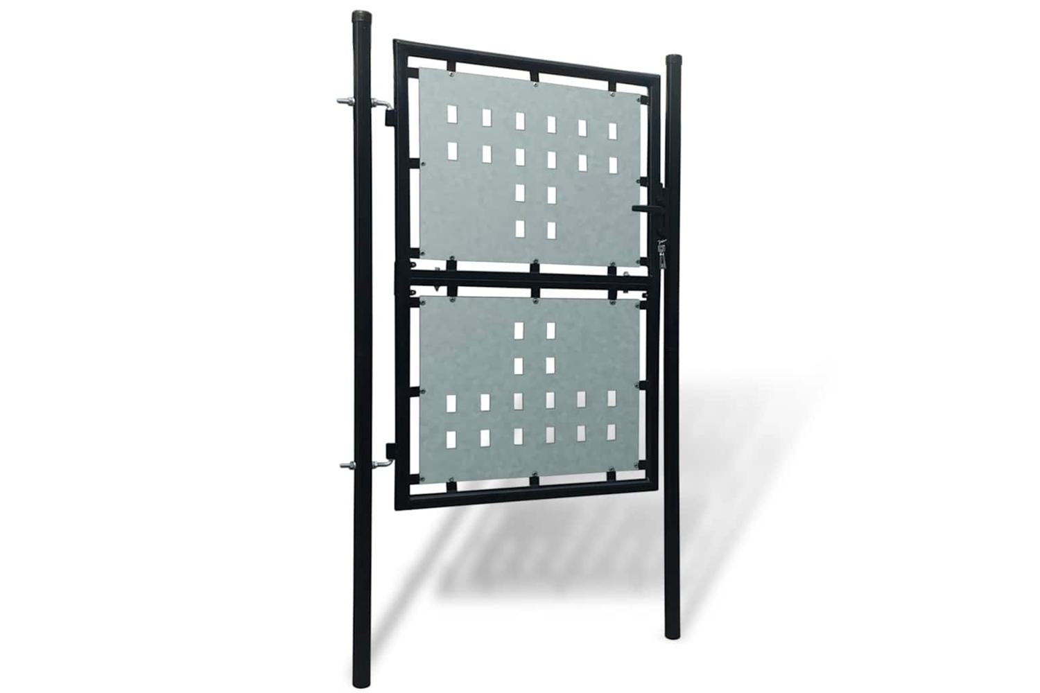 vidaXL 141687 Black Single Door Fence Gate 100 X 200cm-2