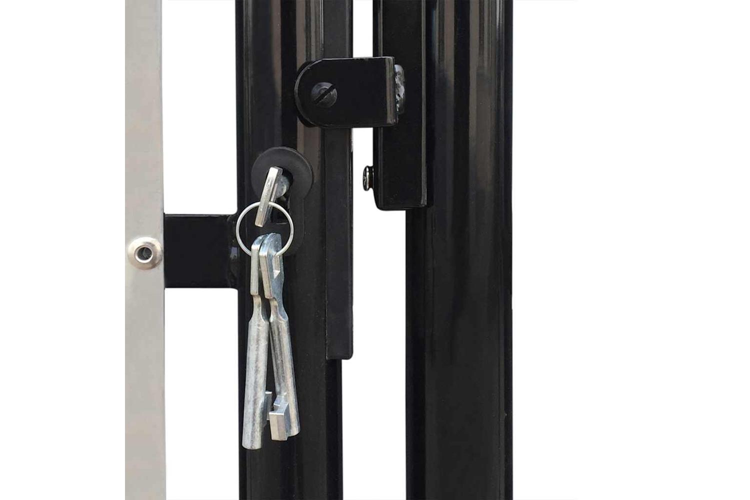 vidaXL 141687 Black Single Door Fence Gate 100 X 200cm-4