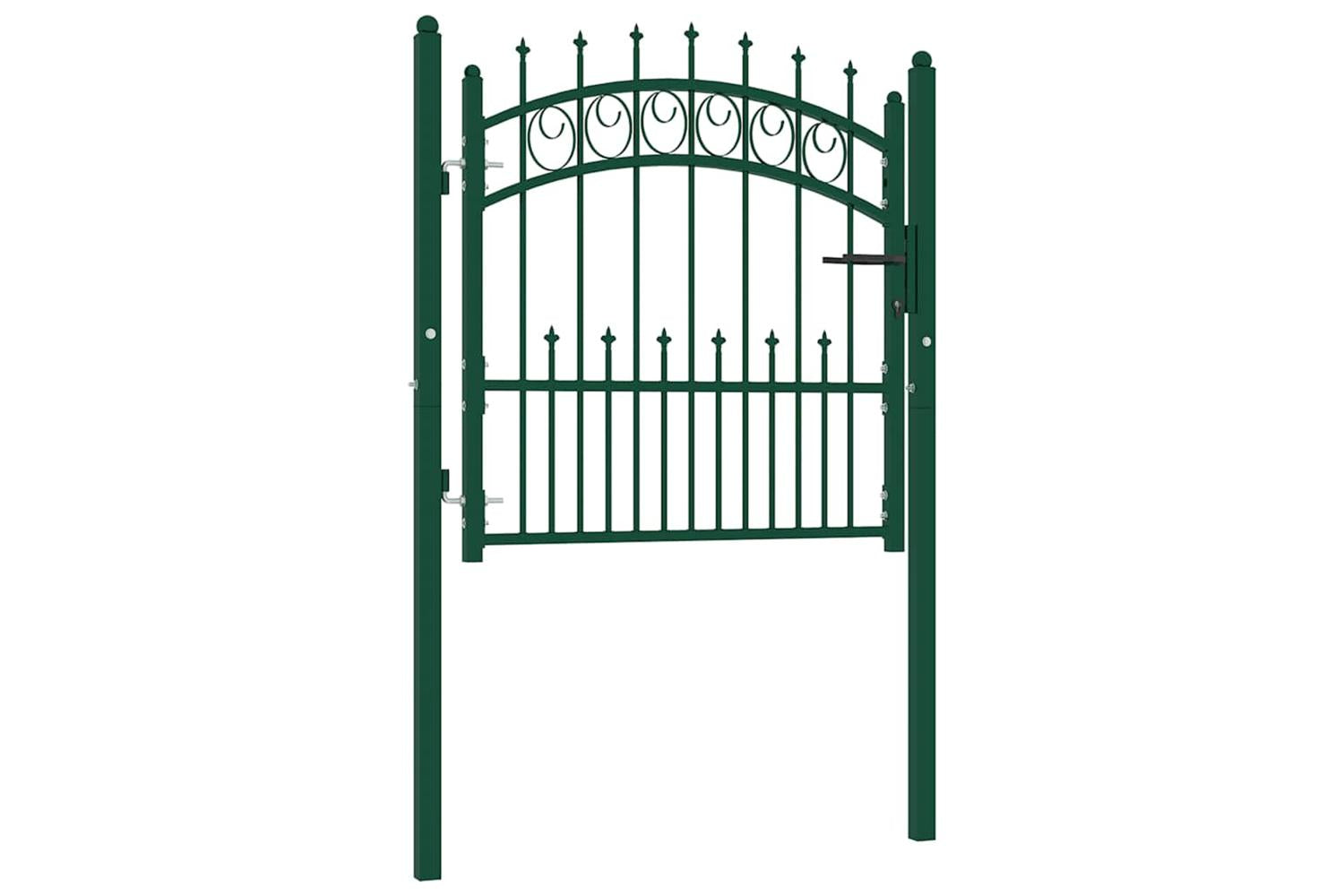 vidaXL 146383 Fence Gate With Spikes Steel 100x100cm Green