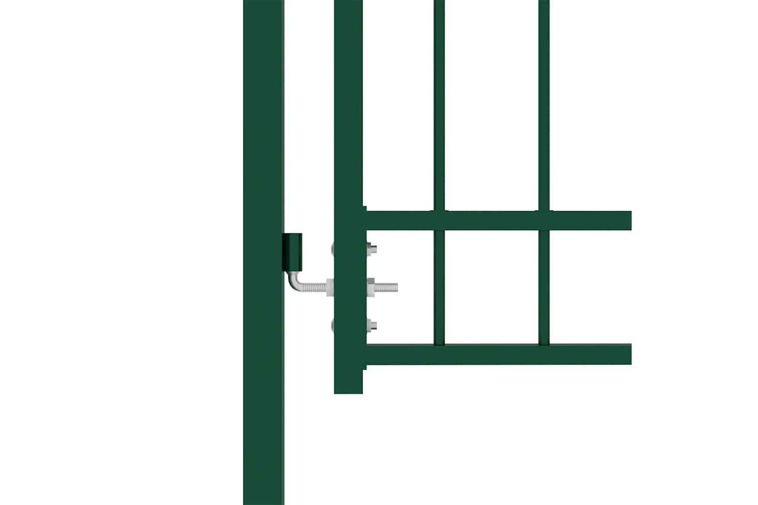 vidaXL 146383 Fence Gate With Spikes Steel 100x100cm Green-3