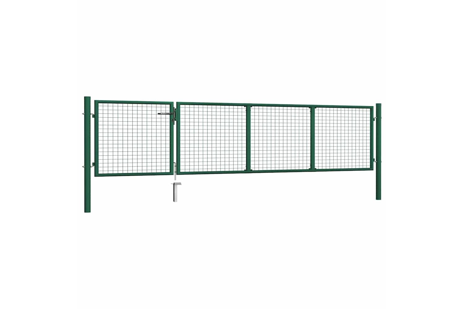 vidaXL 144304 Garden Gate Steel 350x75cm Green-2