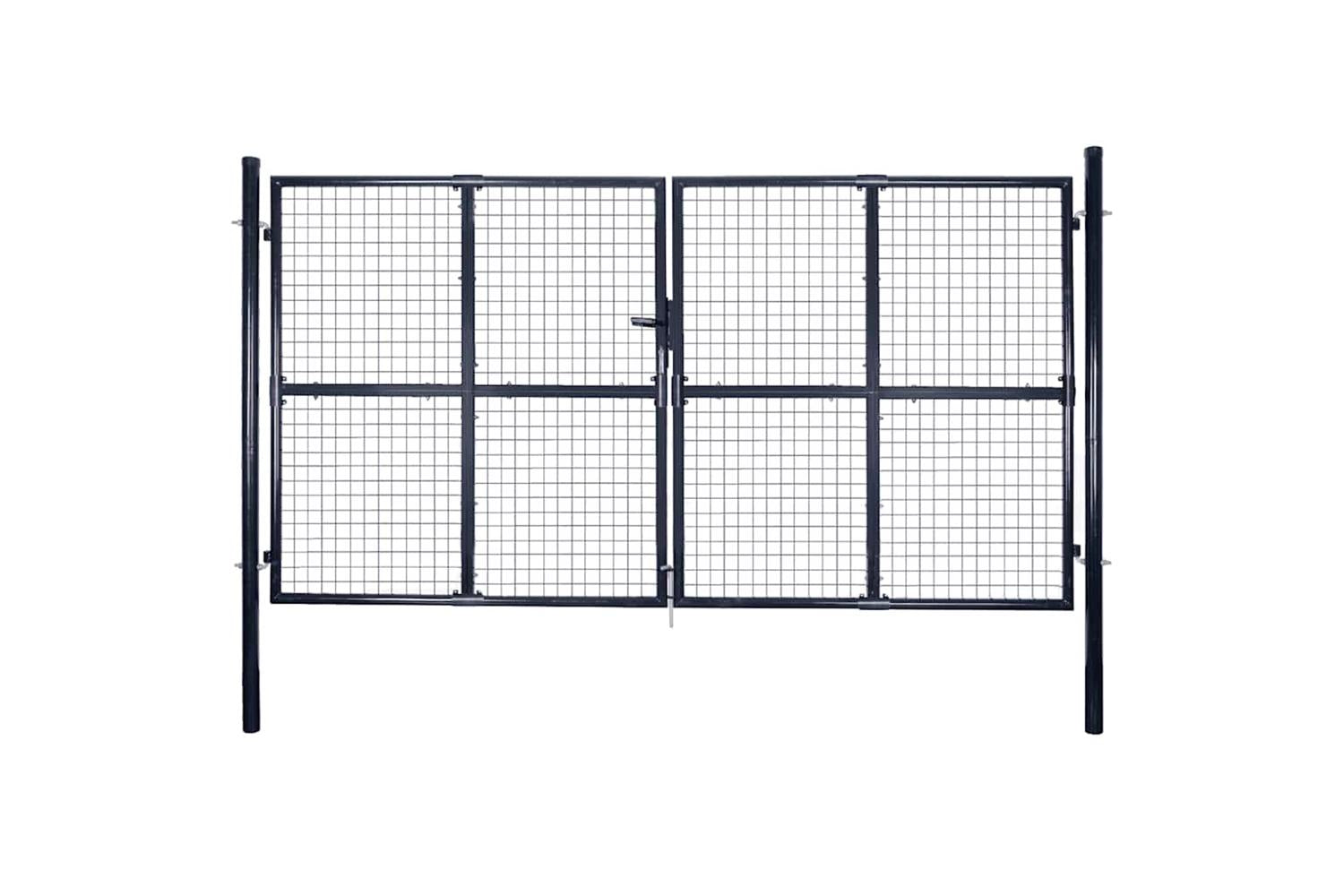 vidaXL 143367 Mesh Garden Gate Galvanised Steel 289x200cm Grey
