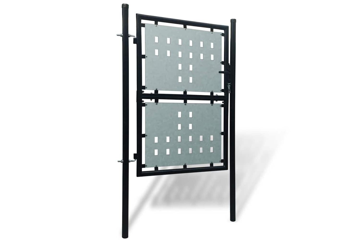 vidaXL 141688 Black Single Door Fence Gate 100 X 225cm-2