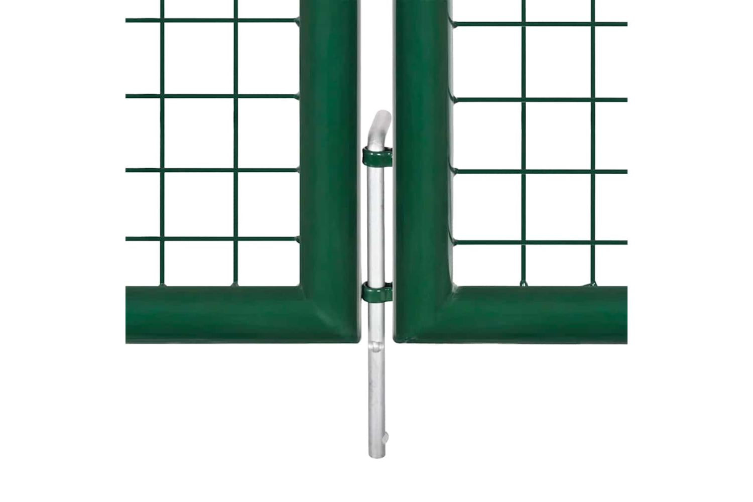 vidaXL 144305 Garden Gate Steel 350x100cm Green-4