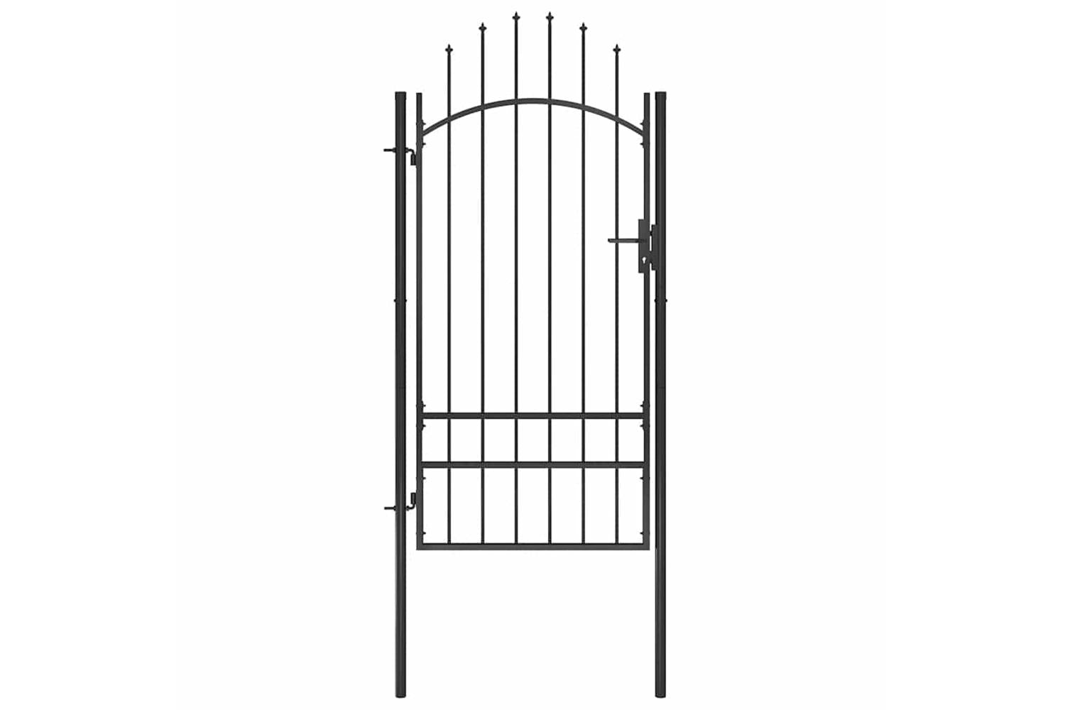Vidaxl 146321 Garden Gate Steel 1x2.5 M Black-2