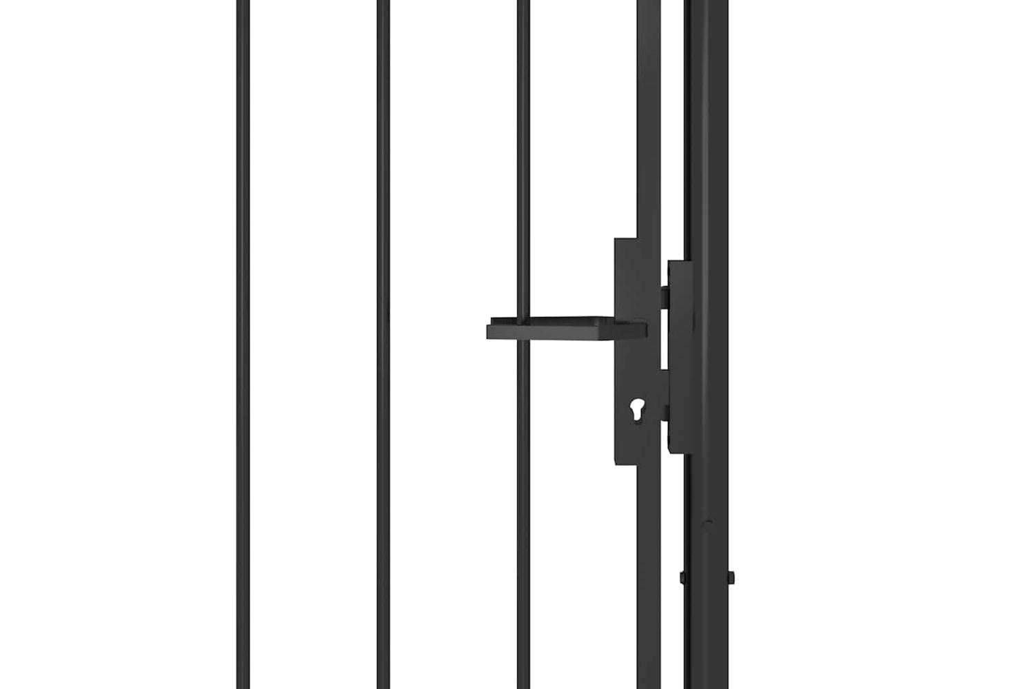 Vidaxl 146321 Garden Gate Steel 1x2.5 M Black-4