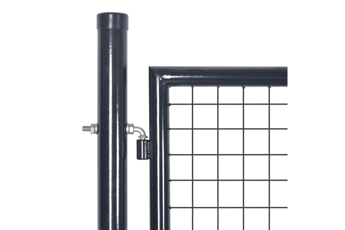 vidaXL 143365 Mesh Garden Gate Galvanised Steel 289x150cm Grey-3