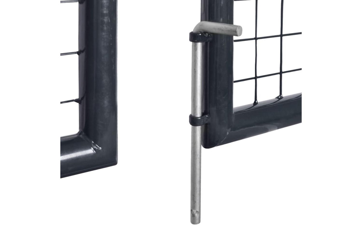vidaXL 143365 Mesh Garden Gate Galvanised Steel 289x150cm Grey-5