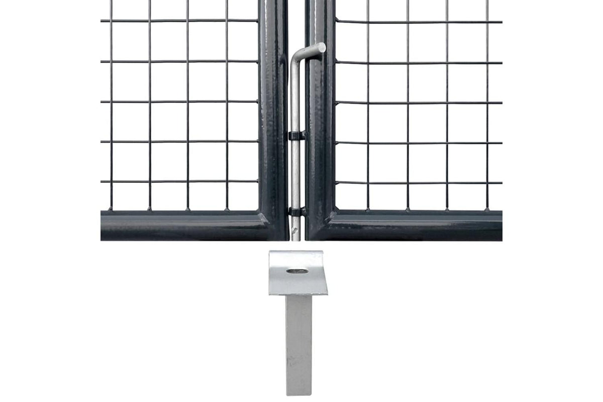 vidaXL 143365 Mesh Garden Gate Galvanised Steel 289x150cm Grey-6