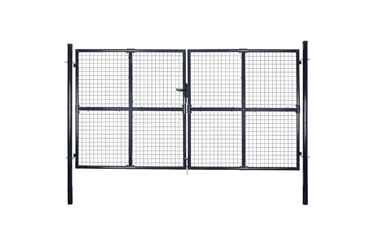 vidaXL 143366 Mesh Garden Gate Galvanised Steel 289x175cm Grey