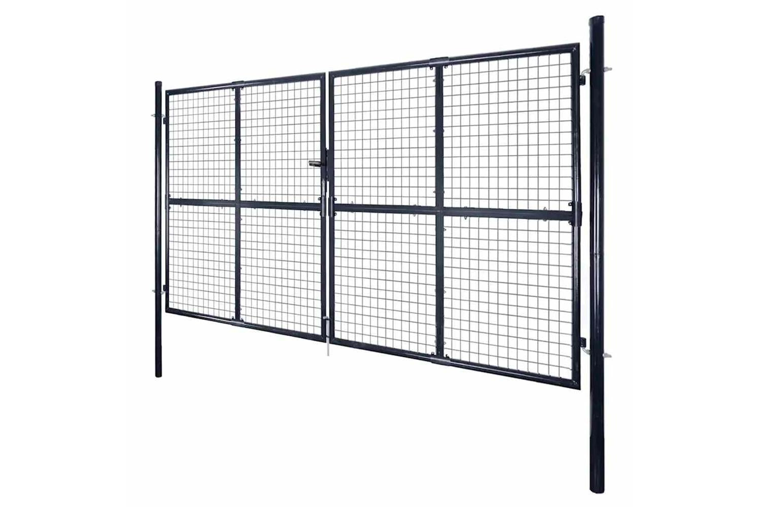 vidaXL 143366 Mesh Garden Gate Galvanised Steel 289x175cm Grey-2