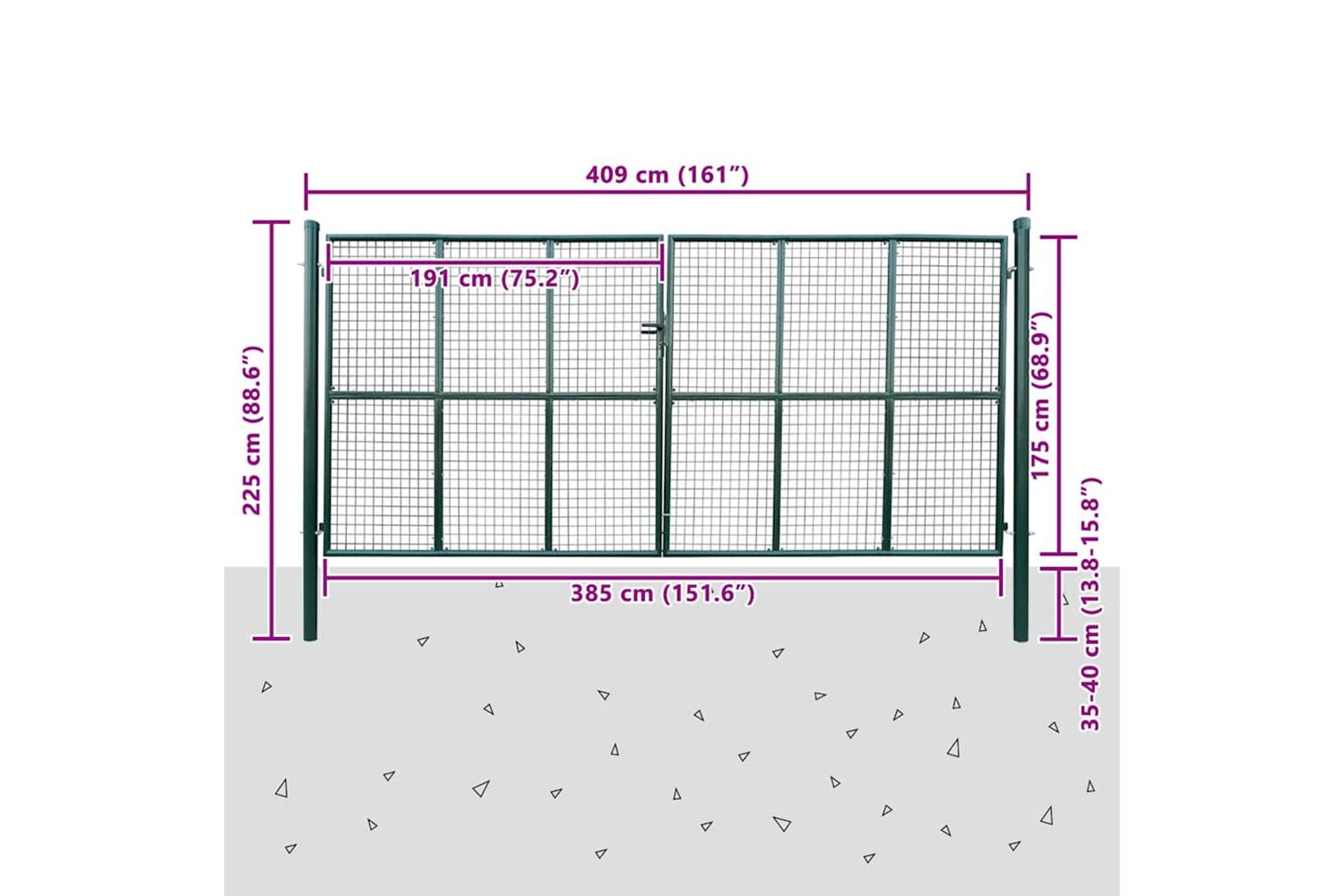 vidaXL 141392 Mesh Garden Gate 415 X 225cm / 400 X 175cm-4
