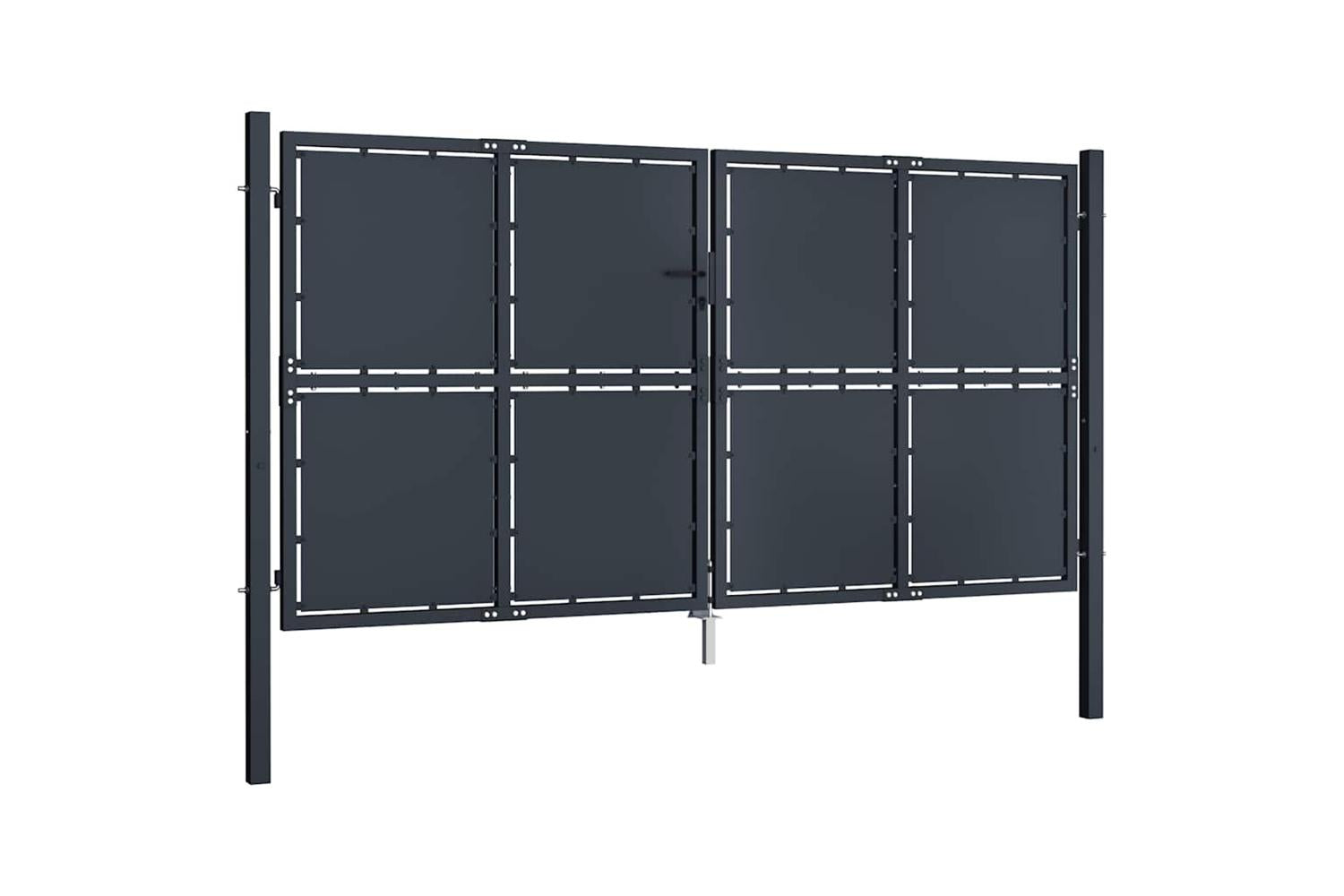 vidaXL 144526 Garden Gate Steel 300x150cm Anthracite-2