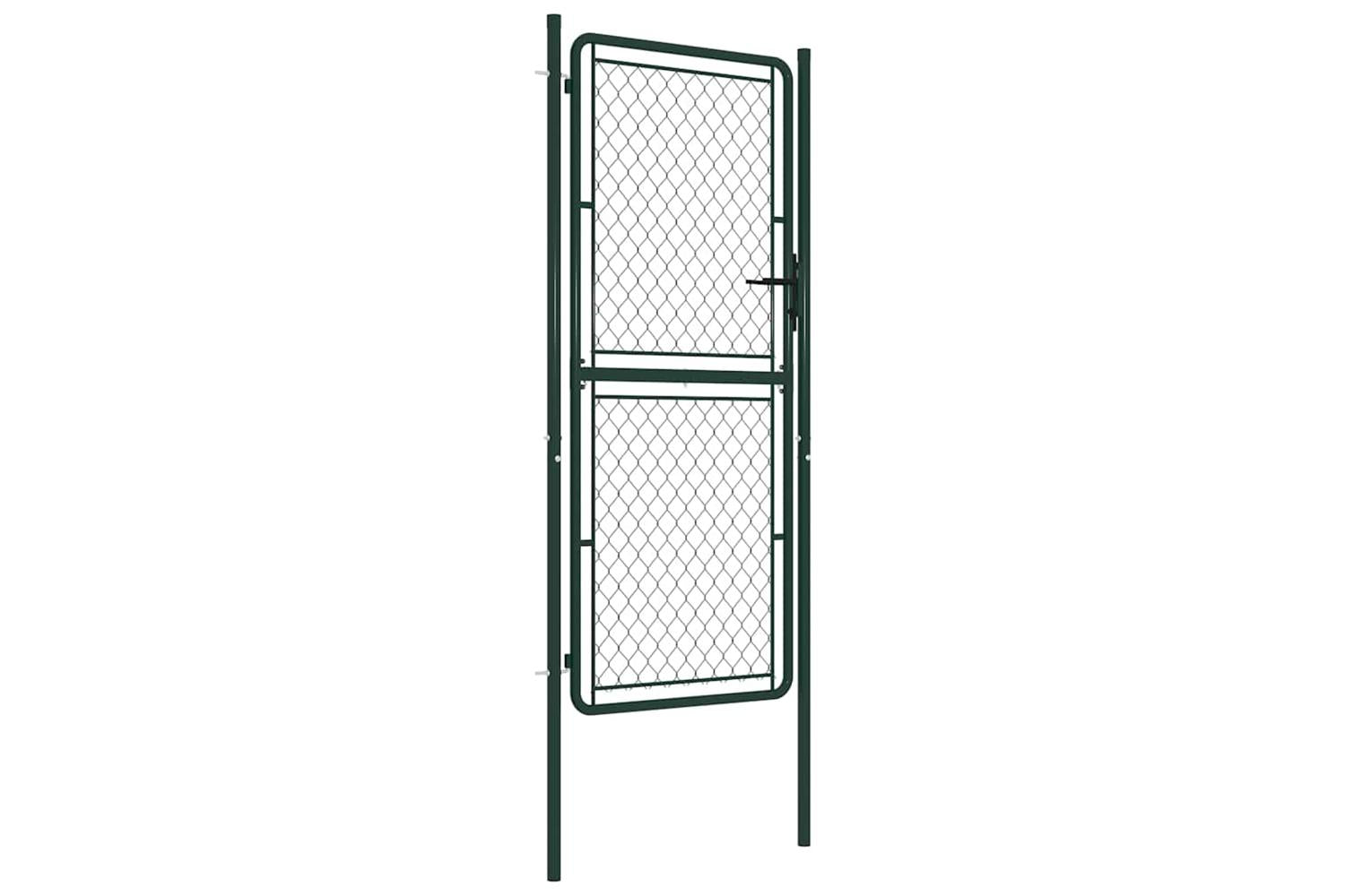 vidaXL 144407 Garden Gate Steel 100x200cm Green-2