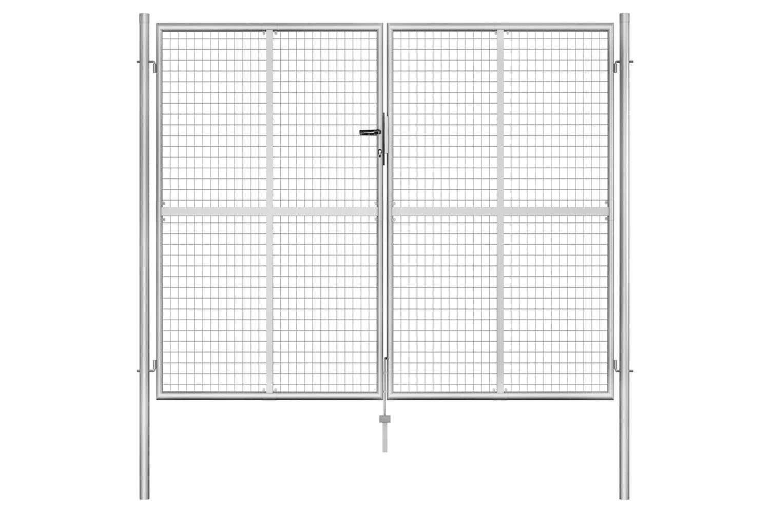 vidaXL 144766 Garden Gate Galvanised Steel 306x250cm Silver