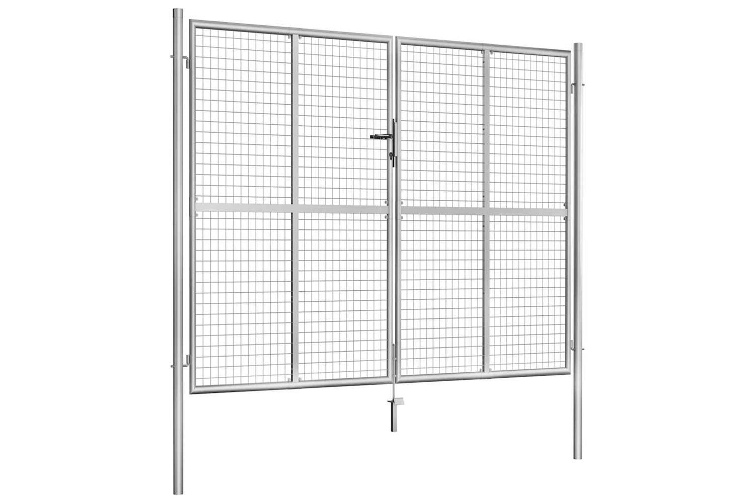 vidaXL 144766 Garden Gate Galvanised Steel 306x250cm Silver-2