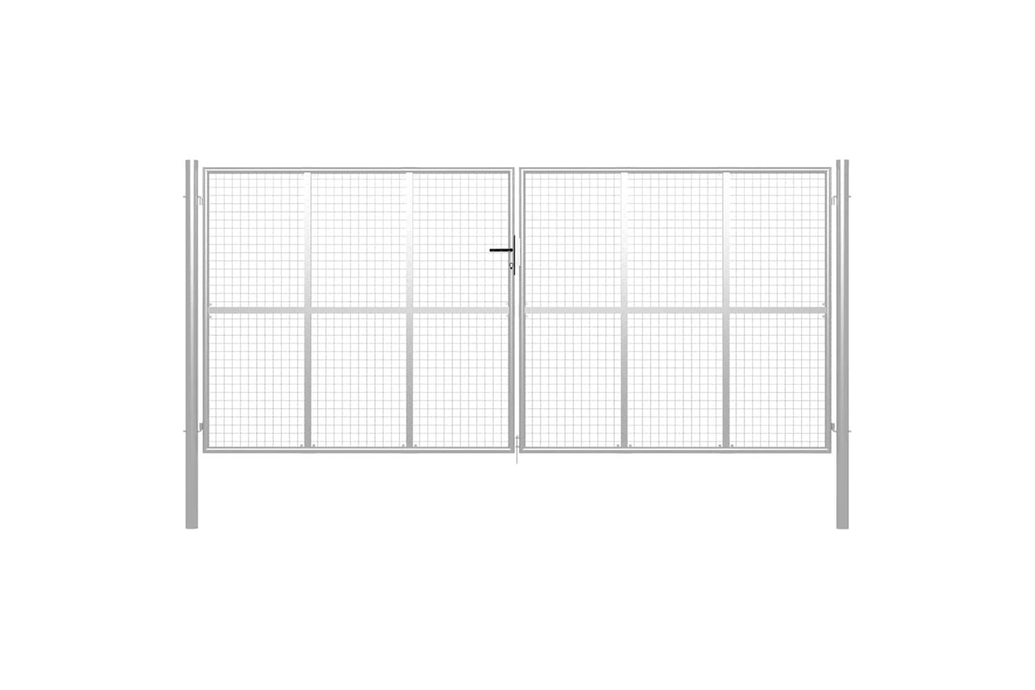 vidaXL 144302 Garden Gate Galvanised Steel 415x225cm Silver