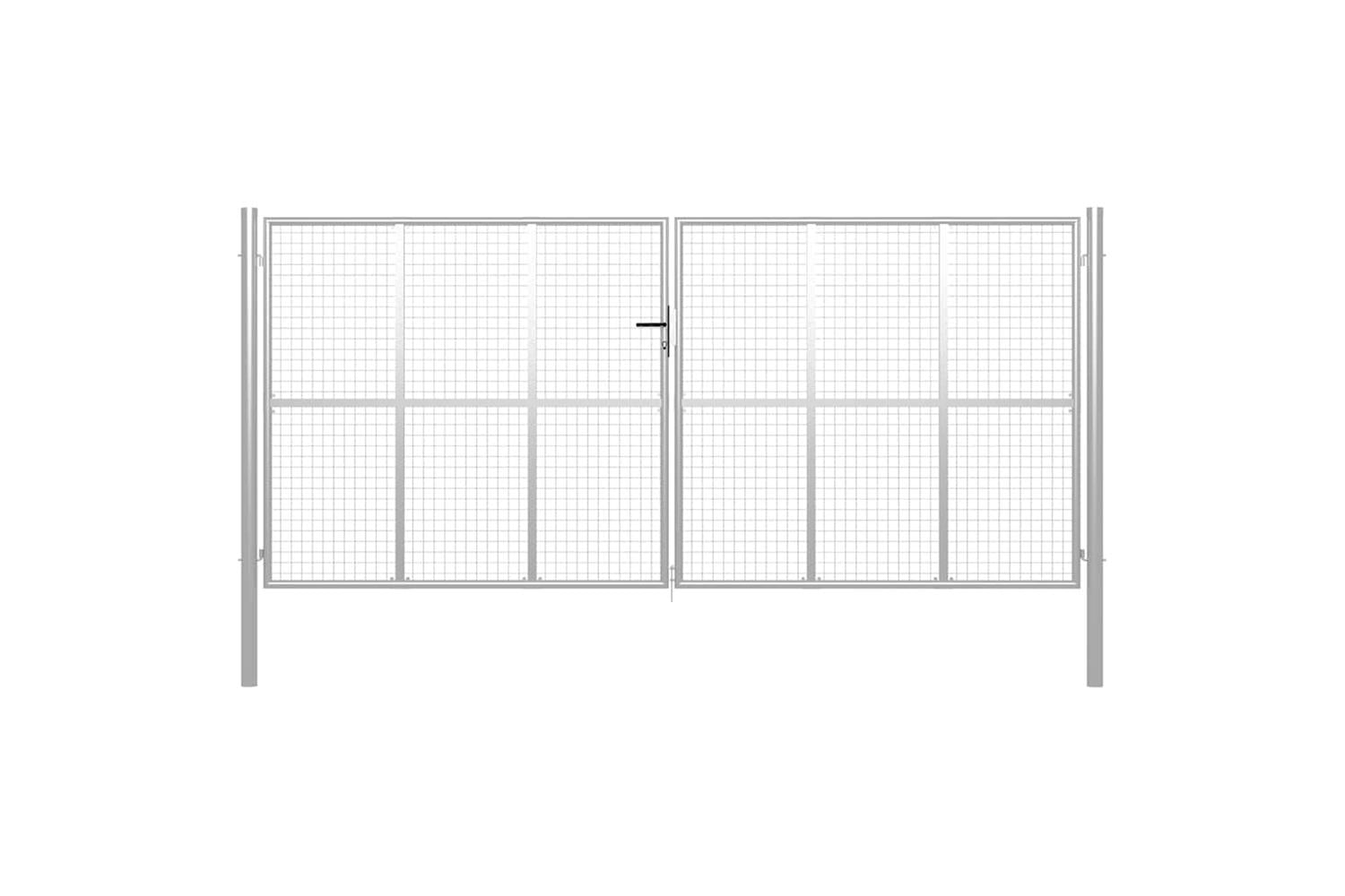 vidaXL 144303 Garden Gate Galvanised Steel 415x250cm Silver