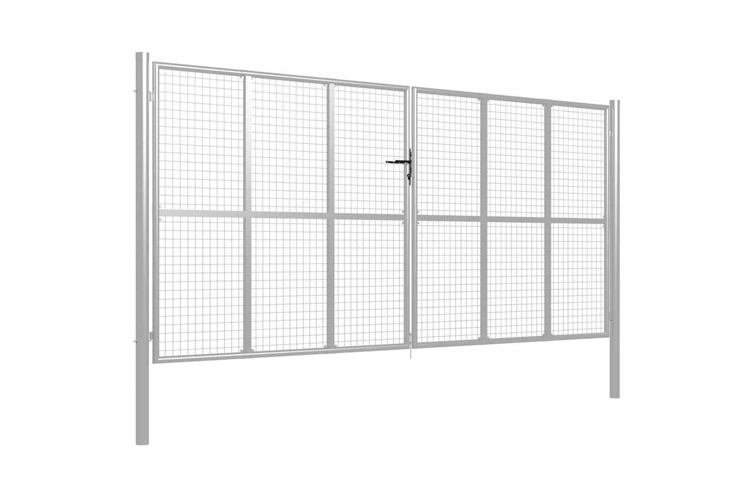 vidaXL 144303 Garden Gate Galvanised Steel 415x250cm Silver-2