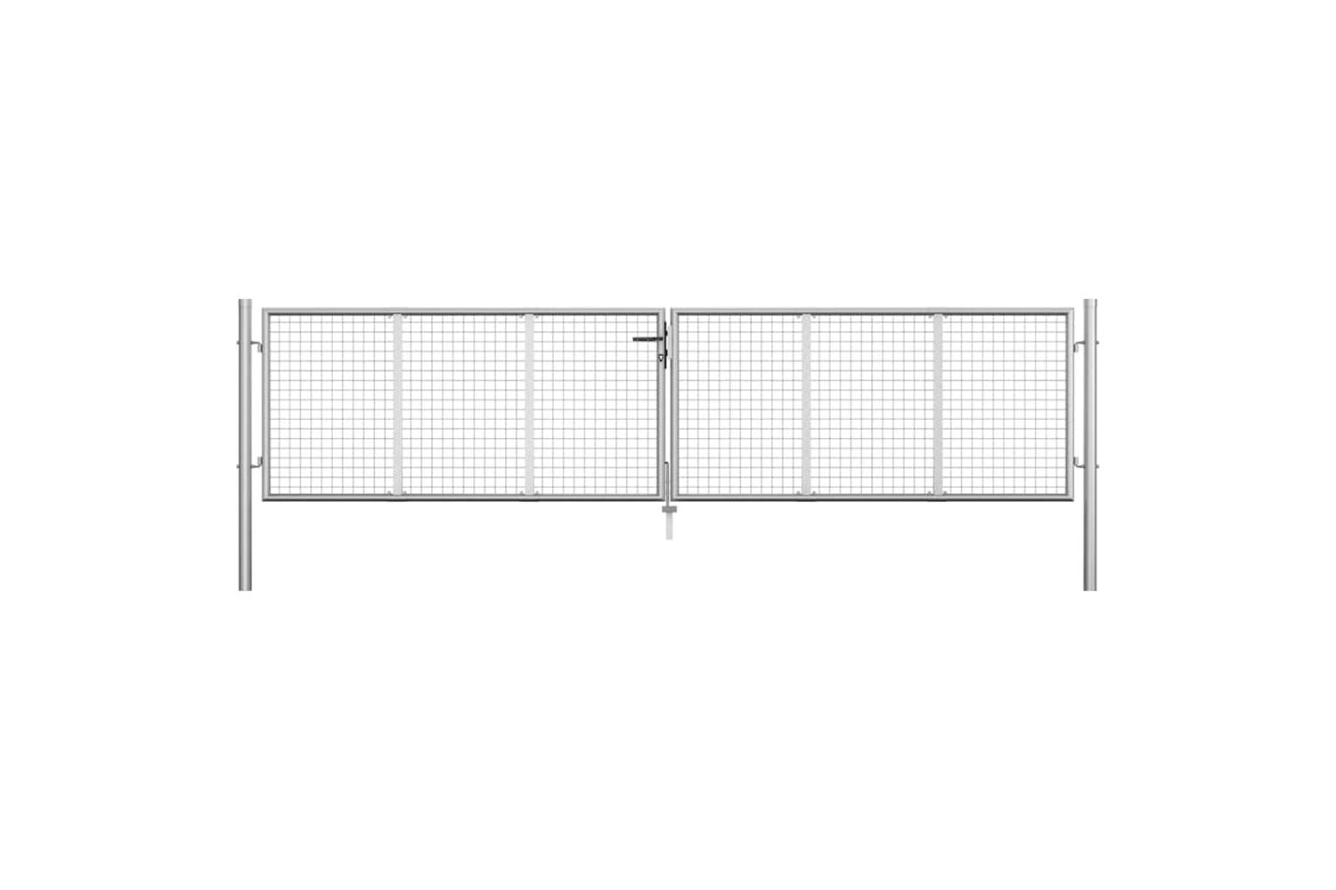 vidaXL 144298 Garden Gate Galvanised Steel 415x125cm Silver