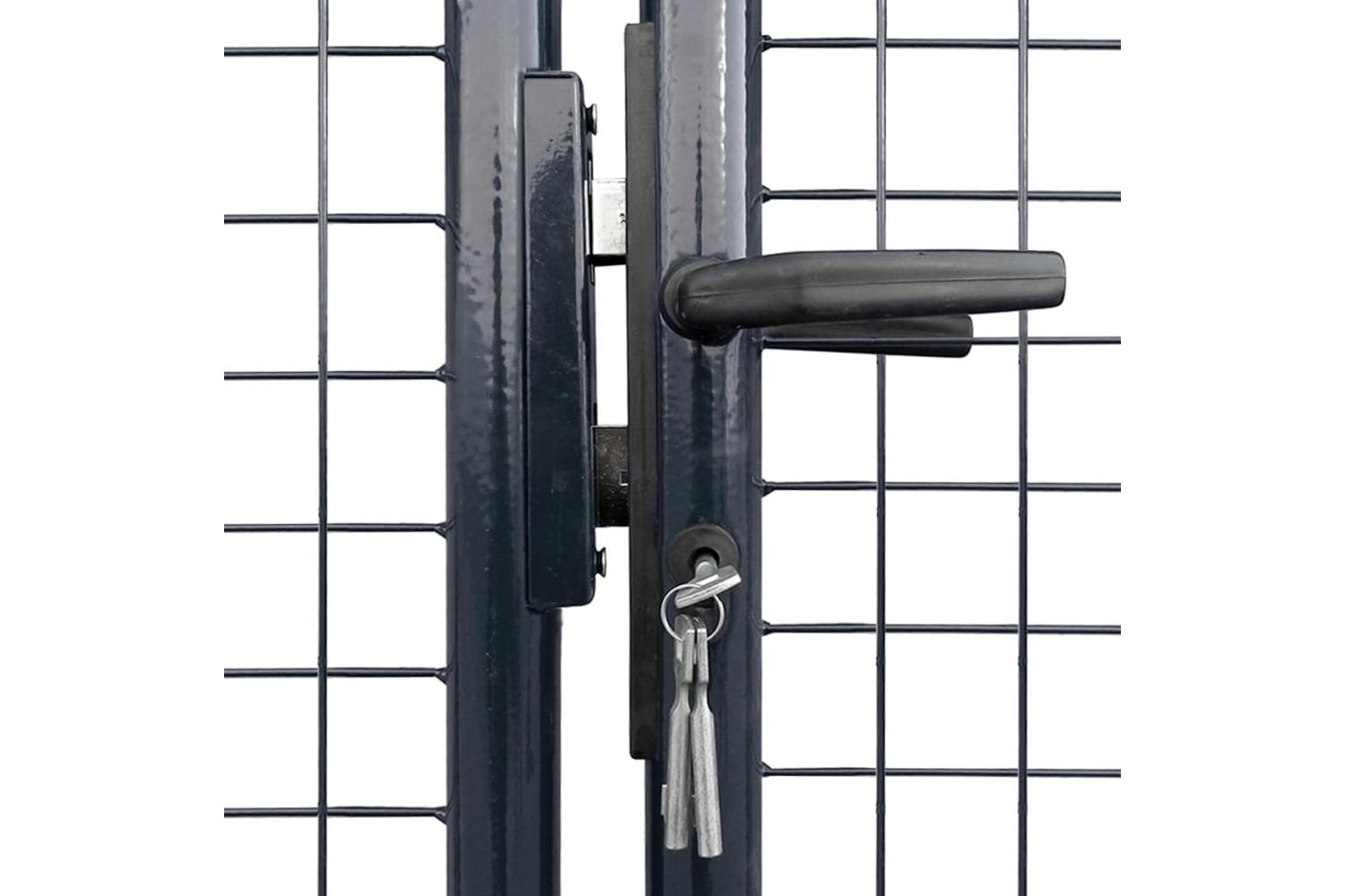vidaXL 143377 Mesh Garden Gate Galvanised Steel 400x150cm Grey-3