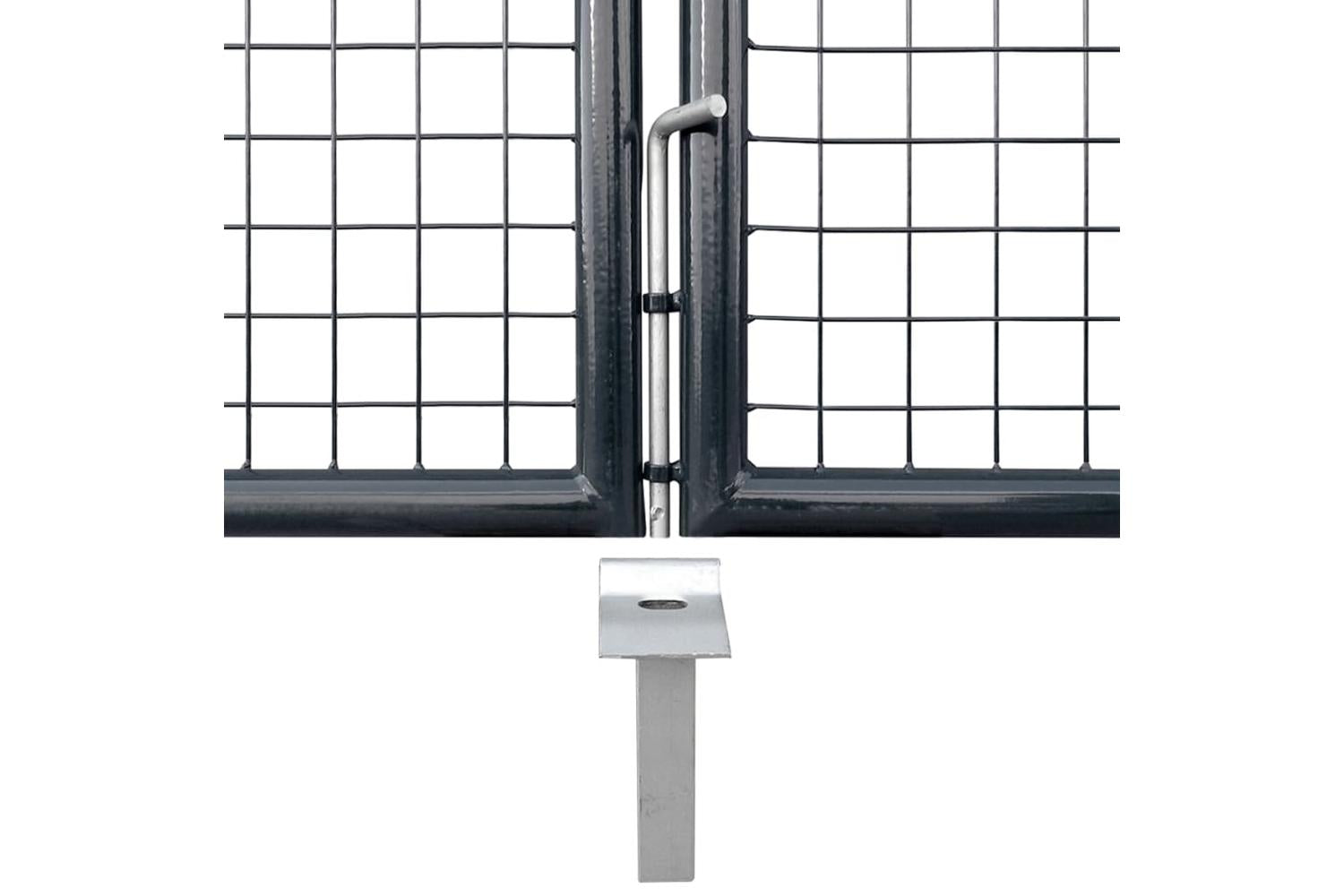 vidaXL 143377 Mesh Garden Gate Galvanised Steel 400x150cm Grey-4