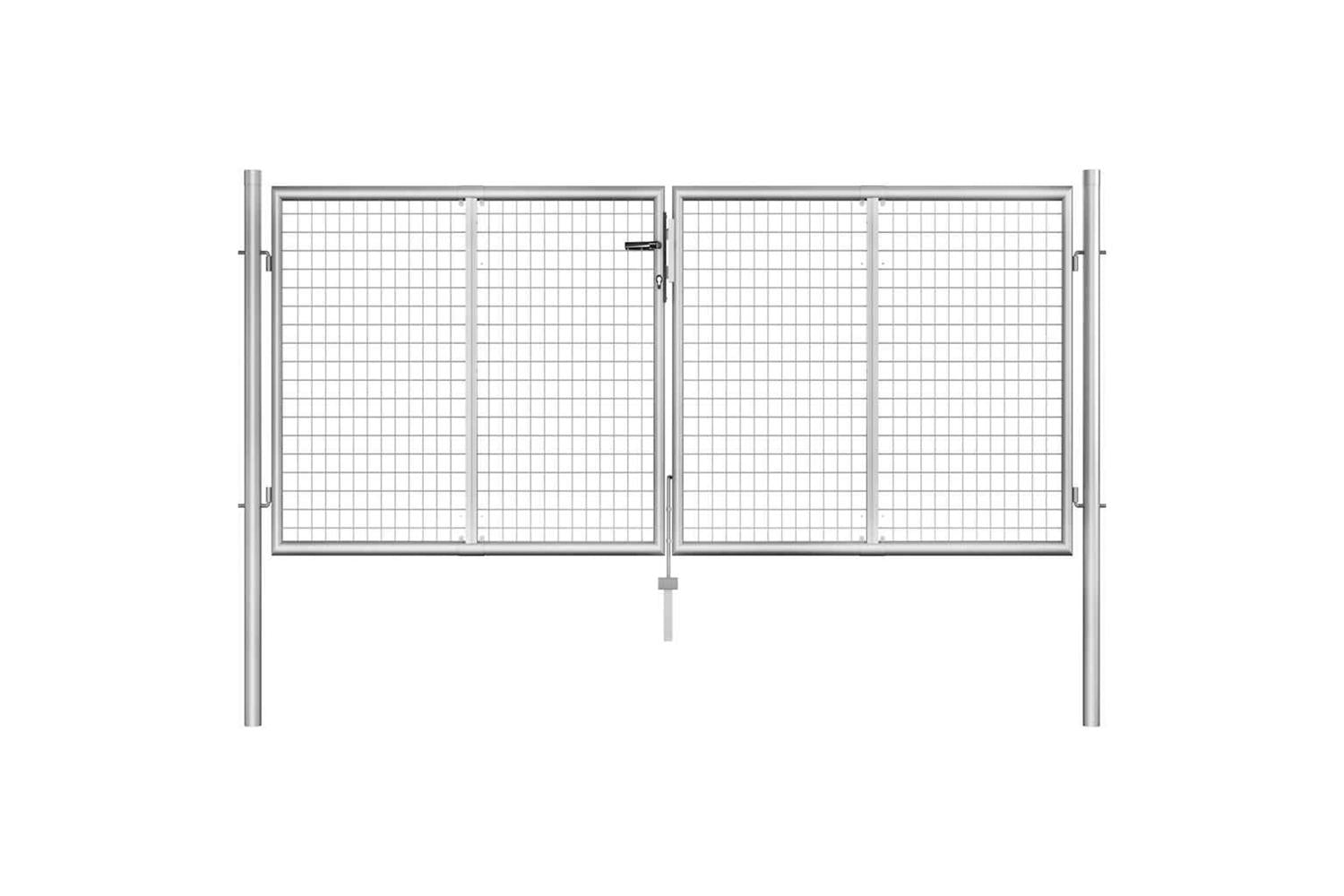 vidaXL 144762 Garden Gate Galvanised Steel 306x150cm Silver