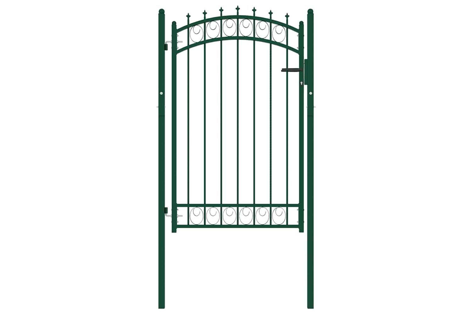 vidaXL 146375 Fence Gate With Spikes Steel 100x150cm Green-2