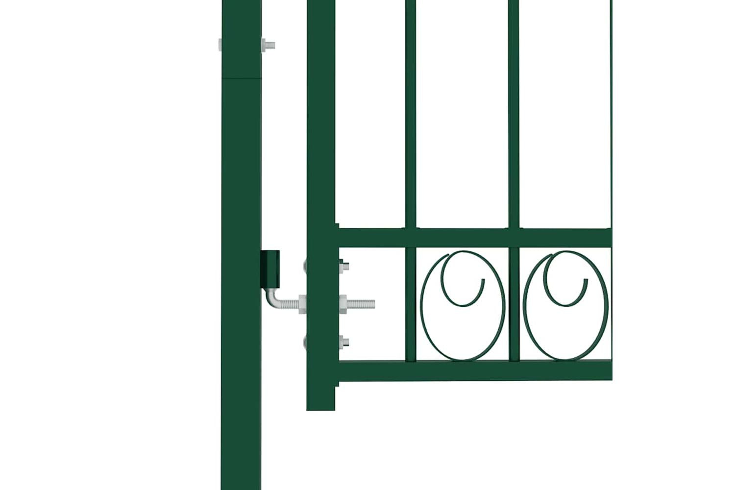 vidaXL 146375 Fence Gate With Spikes Steel 100x150cm Green-4