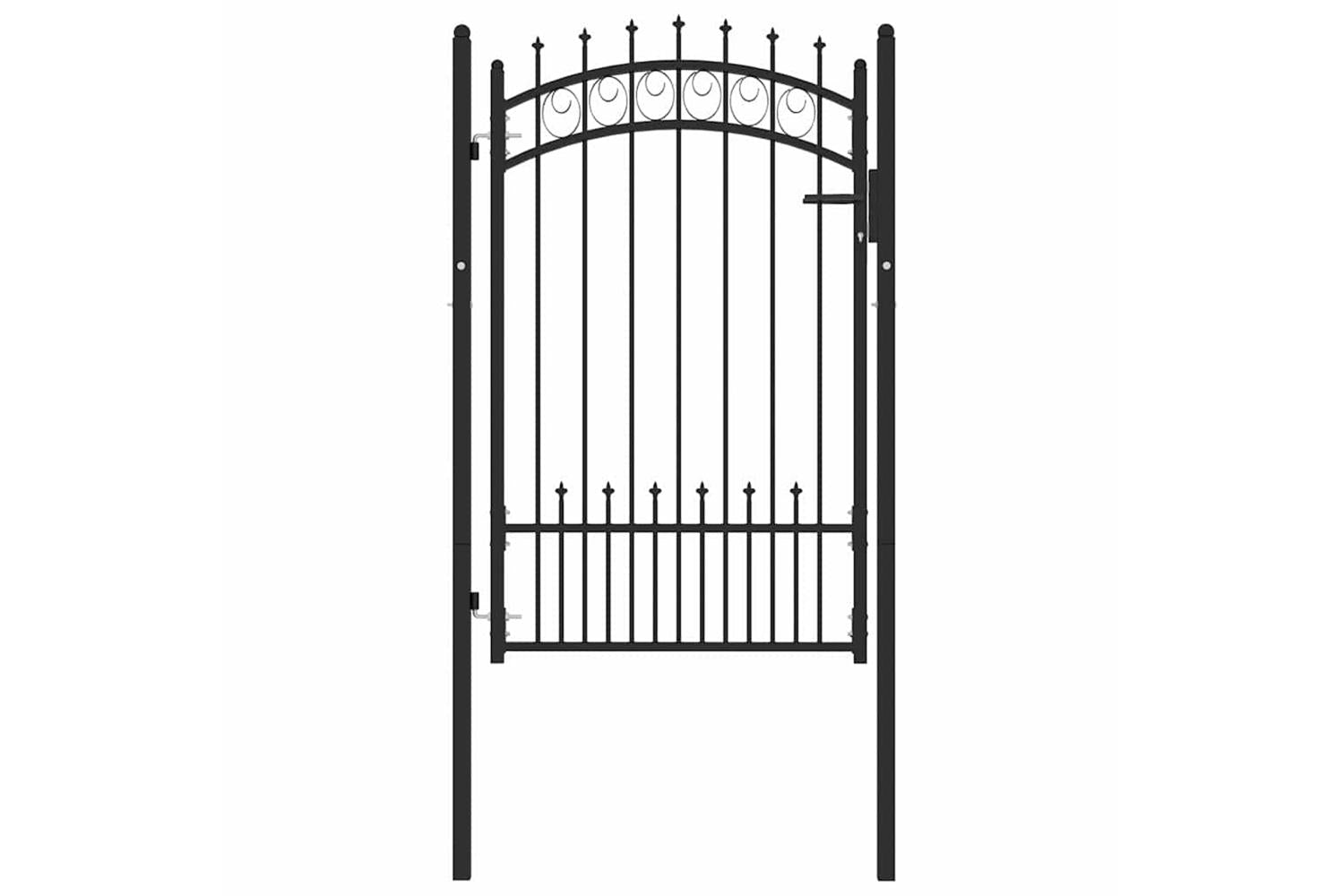 vidaXL 146390 Fence Gate With Spikes Steel 100x150cm Black-2