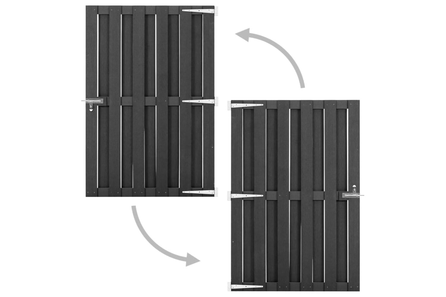 vidaXL 49085 Garden Gate Wpc 100x150cm Grey-2