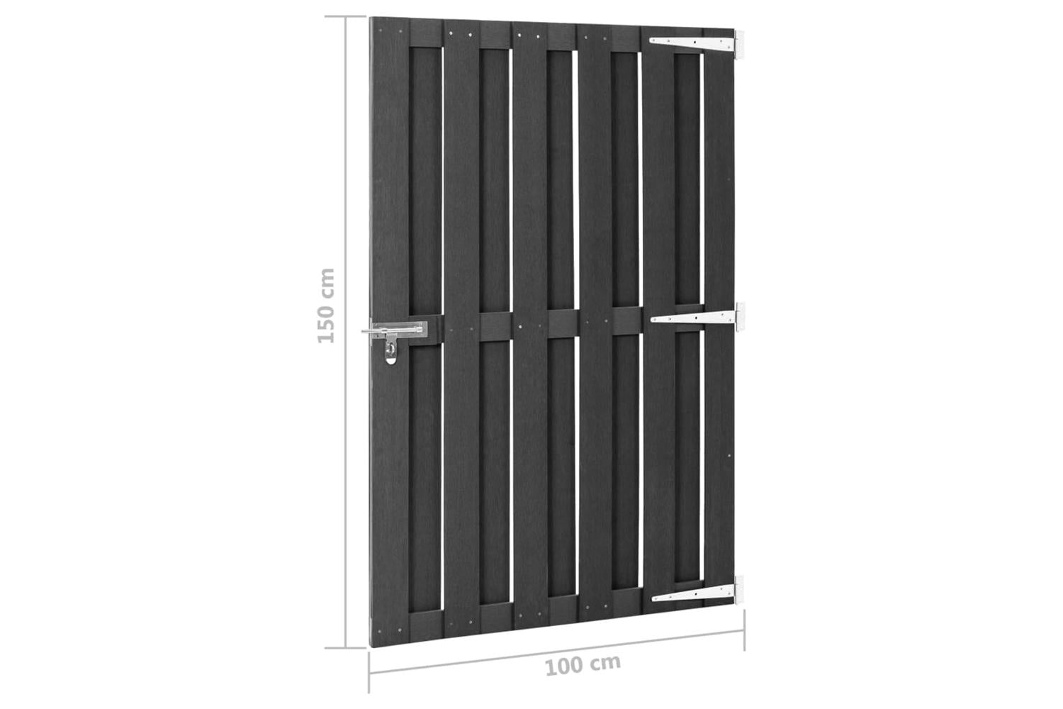 vidaXL 49085 Garden Gate Wpc 100x150cm Grey-6