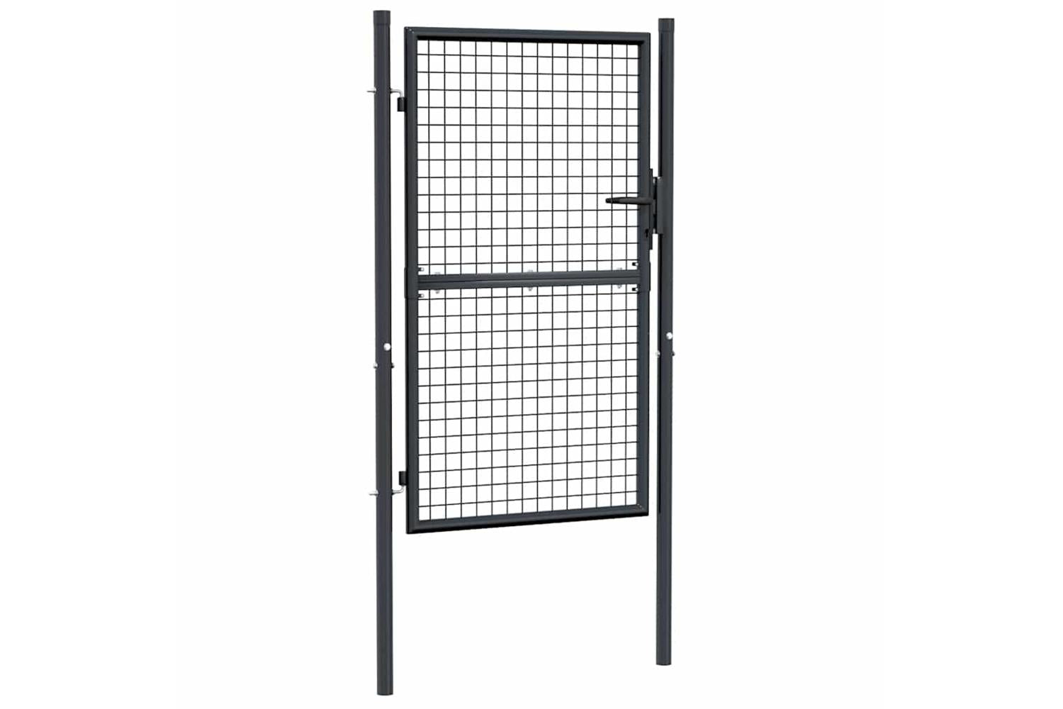 vidaXL 145773 Mesh Garden Gate Galvanised Steel 100x200cm Grey