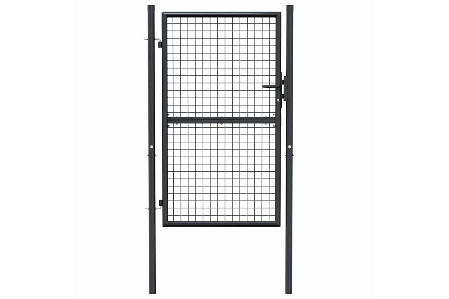 vidaXL 145773 Mesh Garden Gate Galvanised Steel 100x200cm Grey-3