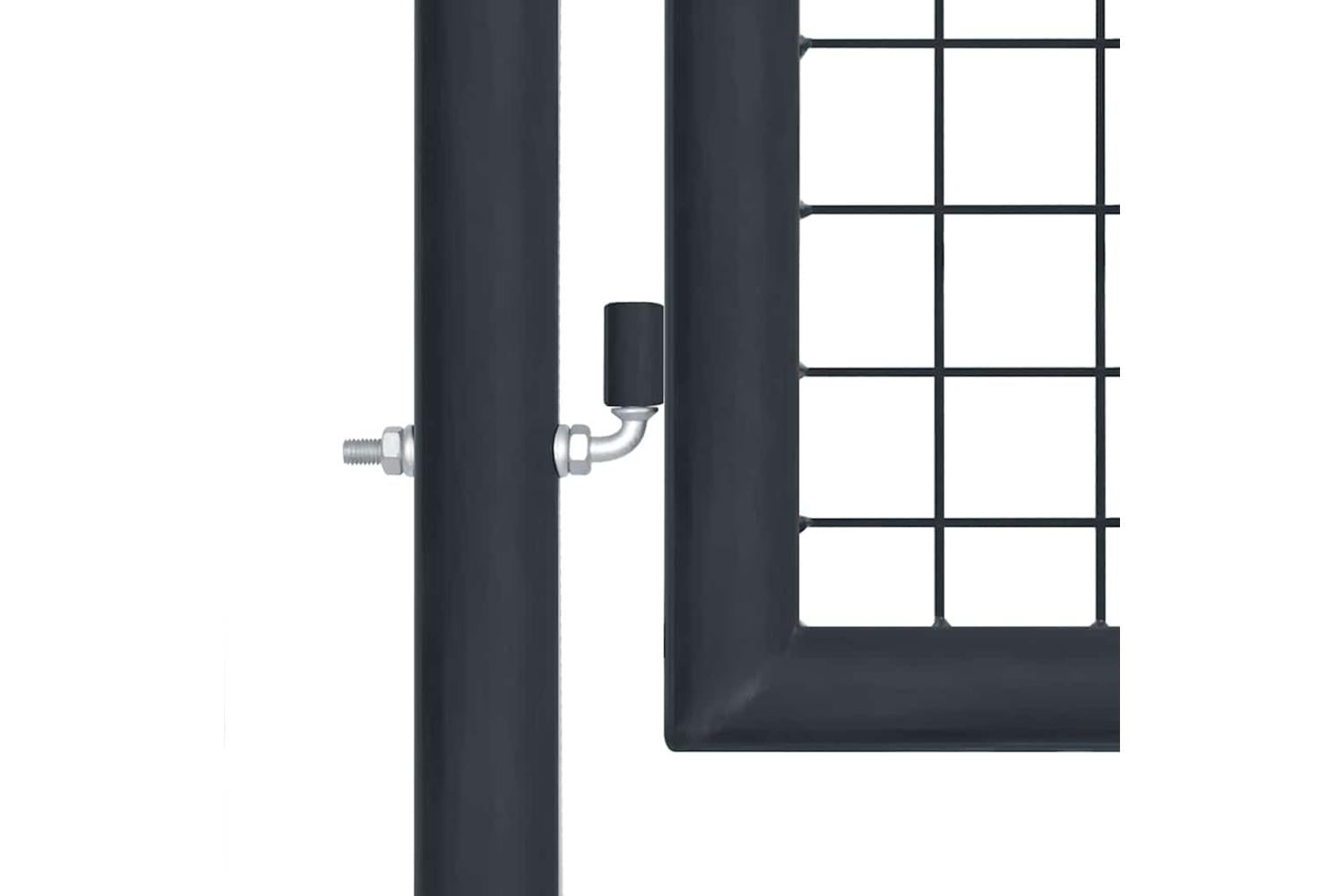 vidaXL 145776 Mesh Garden Gate Galvanised Steel 400x125cm Grey-3