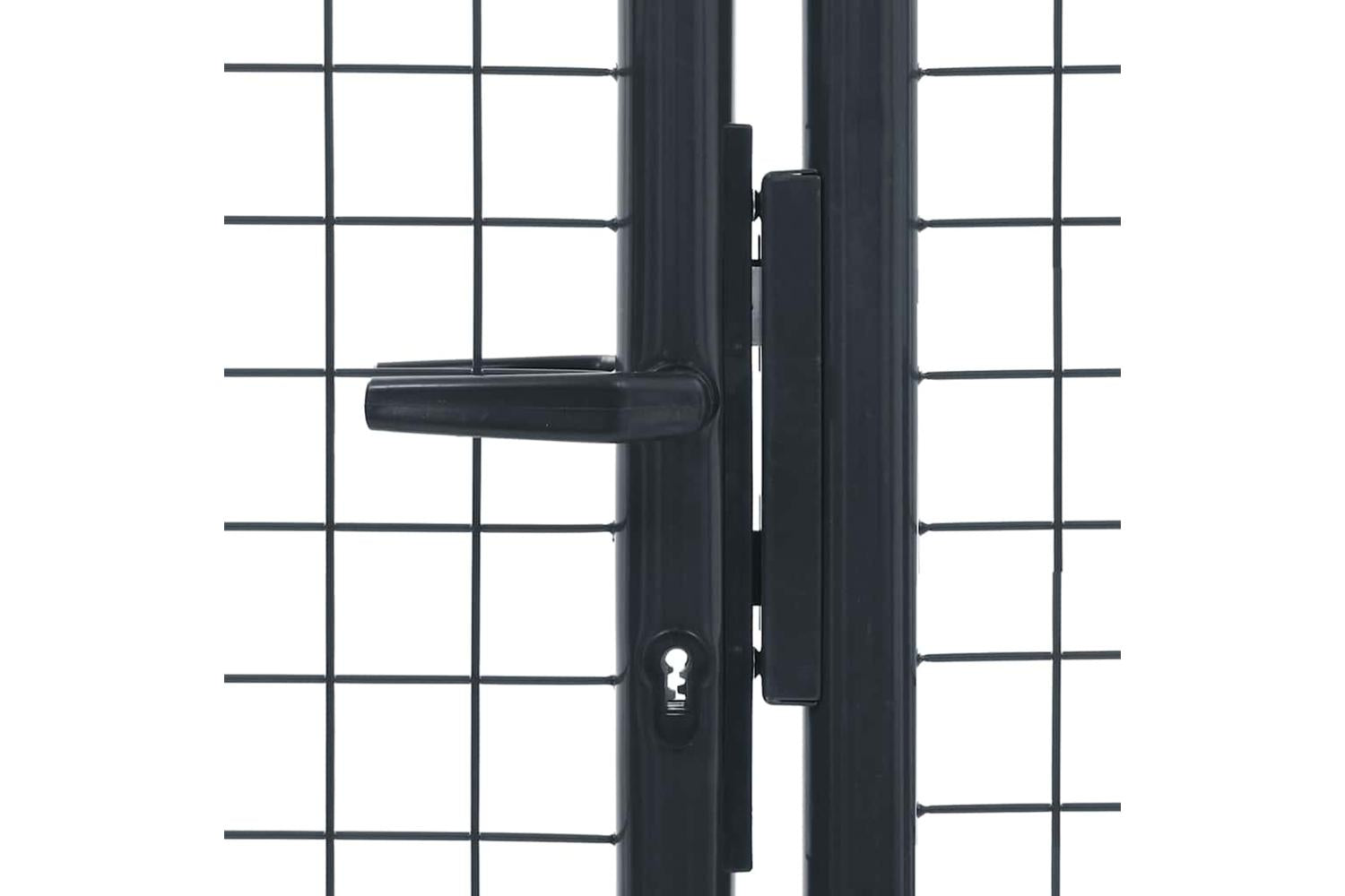vidaXL 145776 Mesh Garden Gate Galvanised Steel 400x125cm Grey-4