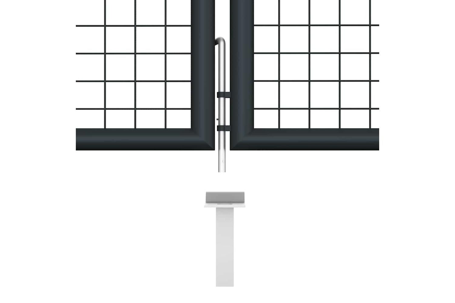 vidaXL 145776 Mesh Garden Gate Galvanised Steel 400x125cm Grey-5
