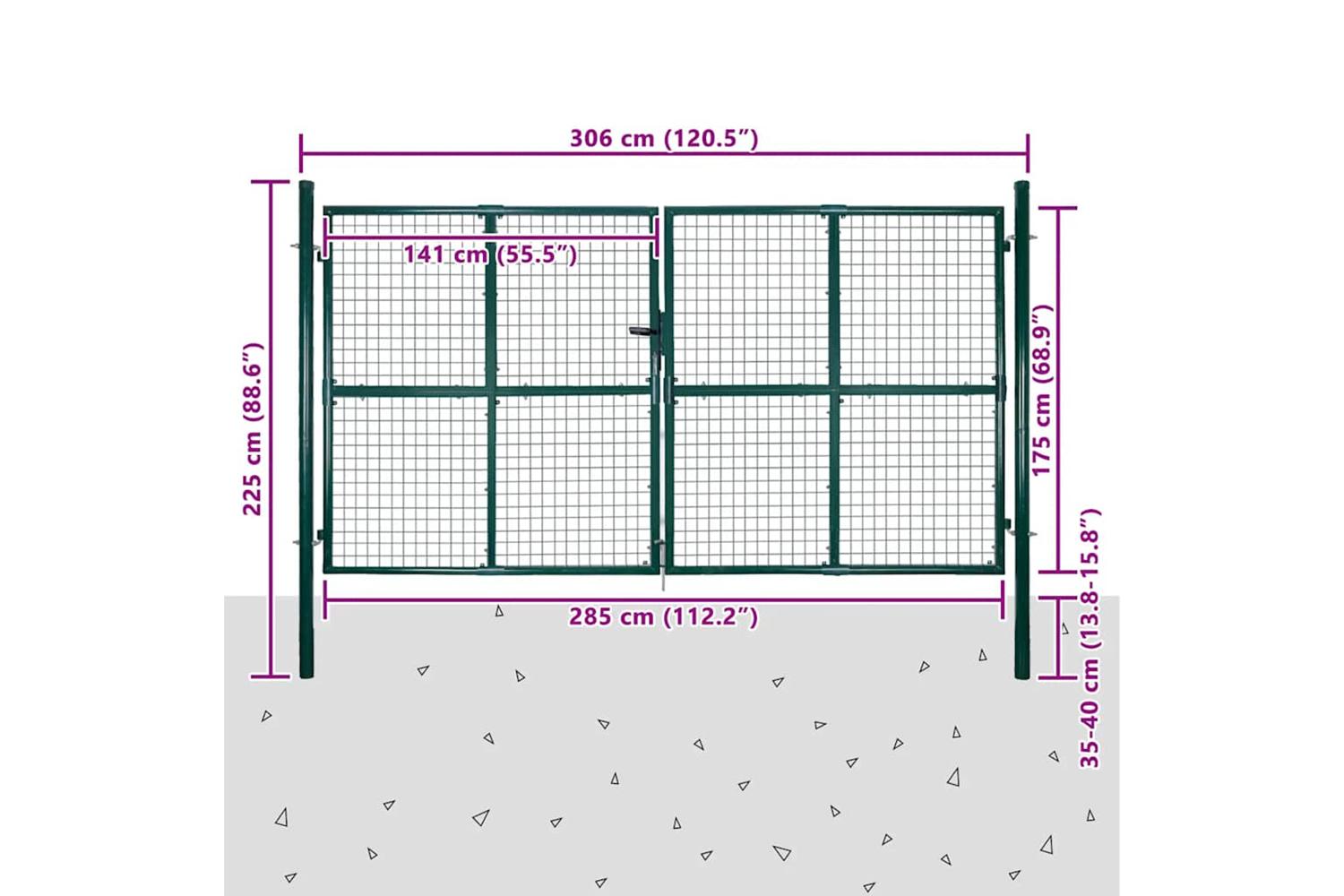 vidaXL 140925 Garden Mesh Gate Fence Door Wall Grille 289 X 175cm-10