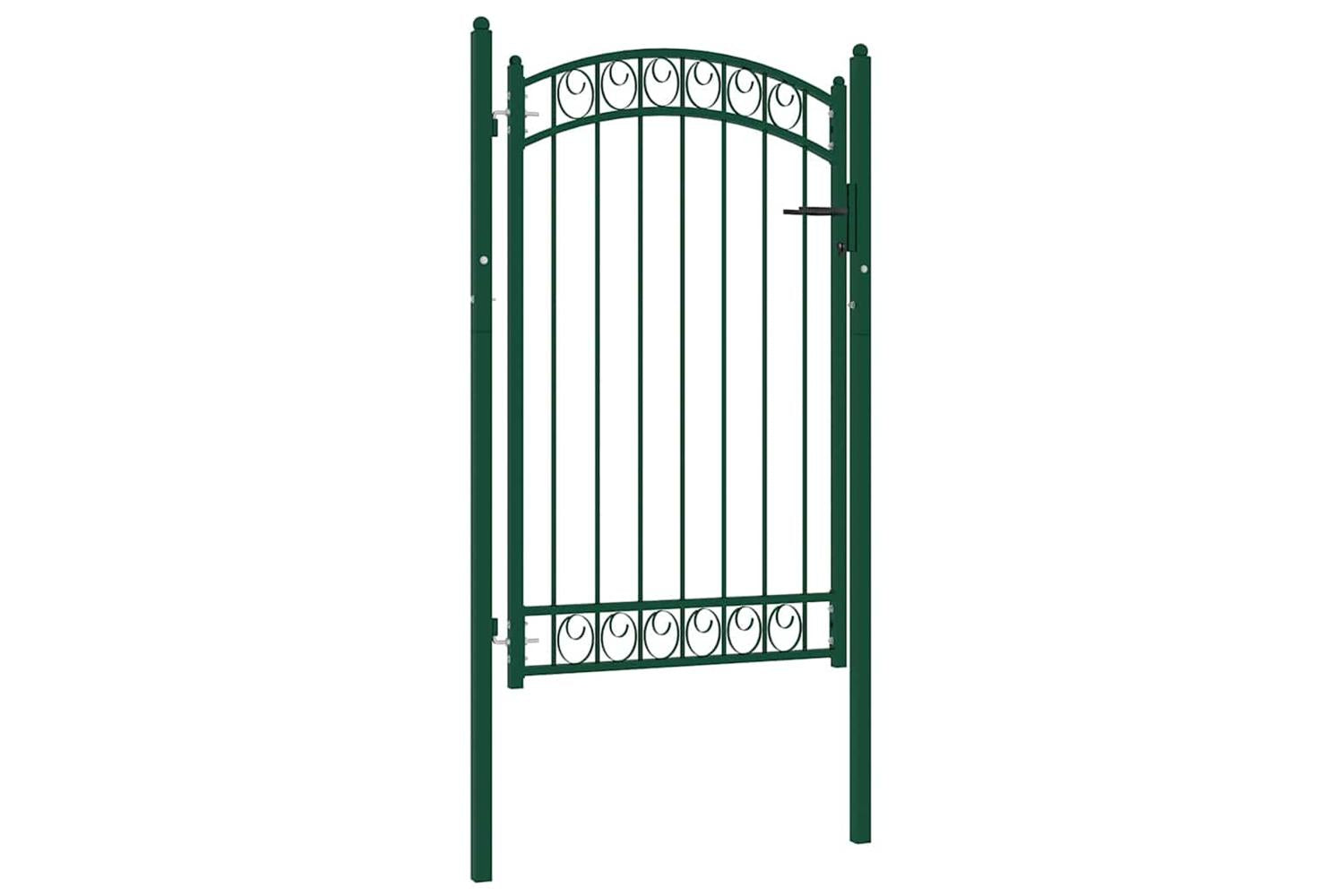 vidaXL 146365 Fence Gate With Arched Top Steel 100x150cm Green
