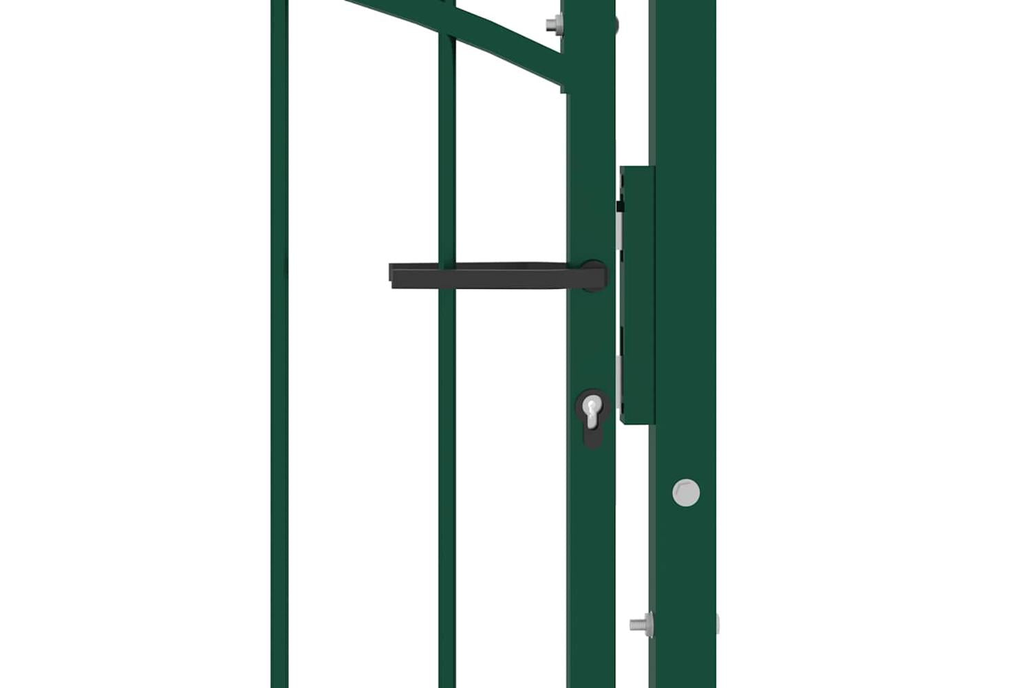 vidaXL 146365 Fence Gate With Arched Top Steel 100x150cm Green-3