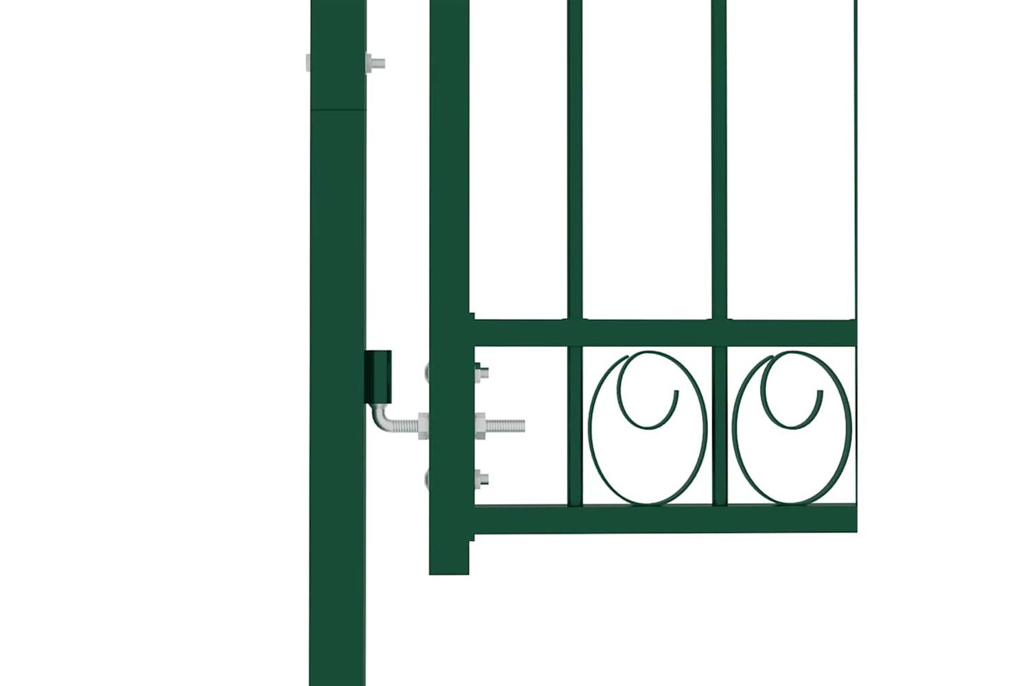 vidaXL 146365 Fence Gate With Arched Top Steel 100x150cm Green-4